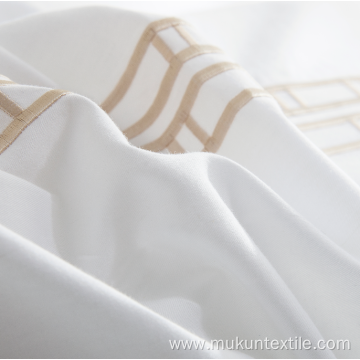 White cotton hotel bed linen sheet bedding sets